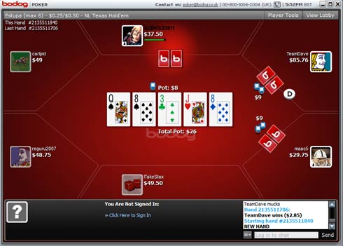 Bodog Poker Screenshot