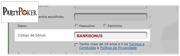 Código de Bônus Party Poker