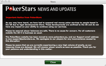 PokerStars Website FBI Message