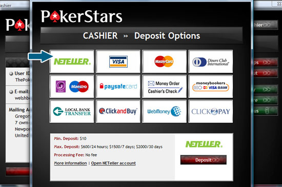 PokerStars Neteller Deposit Option