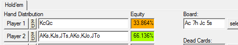 PokerStove Flush Draw vs. Pair