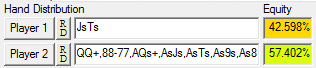 Semi Bluff Equity With Js Ts